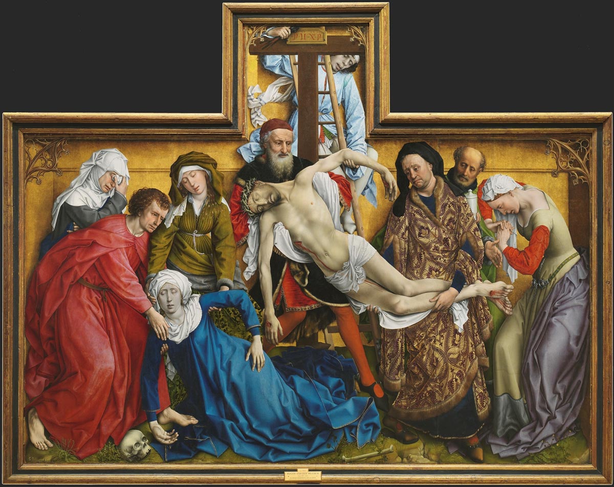 Hoạ sĩ Rogier van der Weyden vẽ bức "Hạ xác", năm 1435, khổ 260x220cm - @museodelprado.es