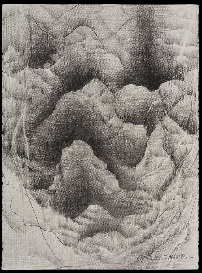 Tác phẩm tranh chì được Katsumi Mukai sáng tác từ tháng 7-10 năm nay tại Hà Nội.